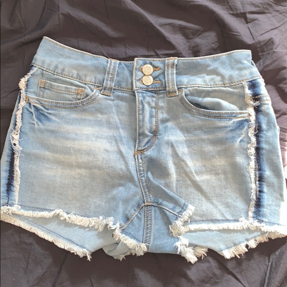 Light wash denim shorts